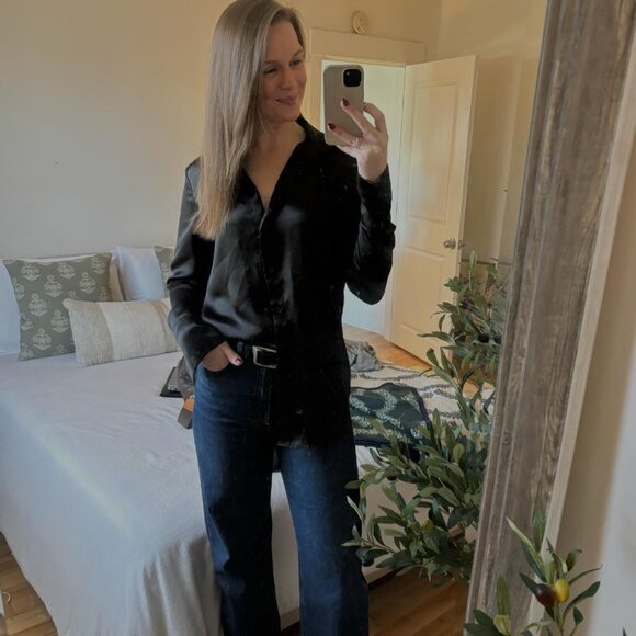 Satin Black Shirt - Picture 1 of 1